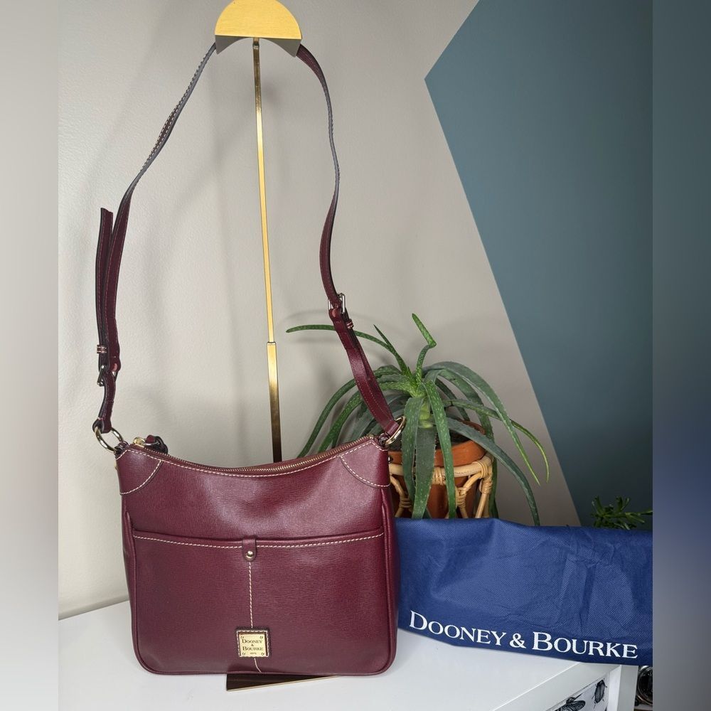 Dooney & Bourke Saffiano Leather Crossbody Bag in Bordeaux Wine Red